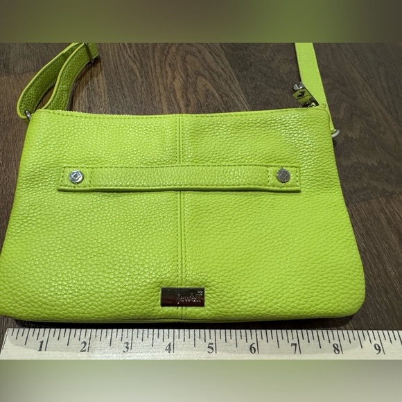THIRTY-ONE Jewell Street Style Purse Lime Green Citrus Pebble Crossbody Clutch - Picture 6 of 11